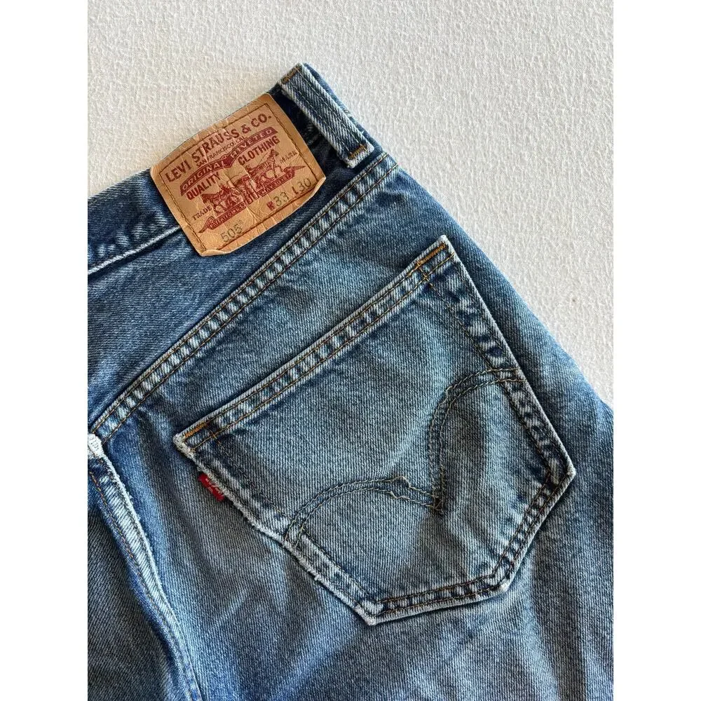 Levi’s 505 Regular Fit Straight Stonewash Blue Jeans Men’s 33X30 Casual